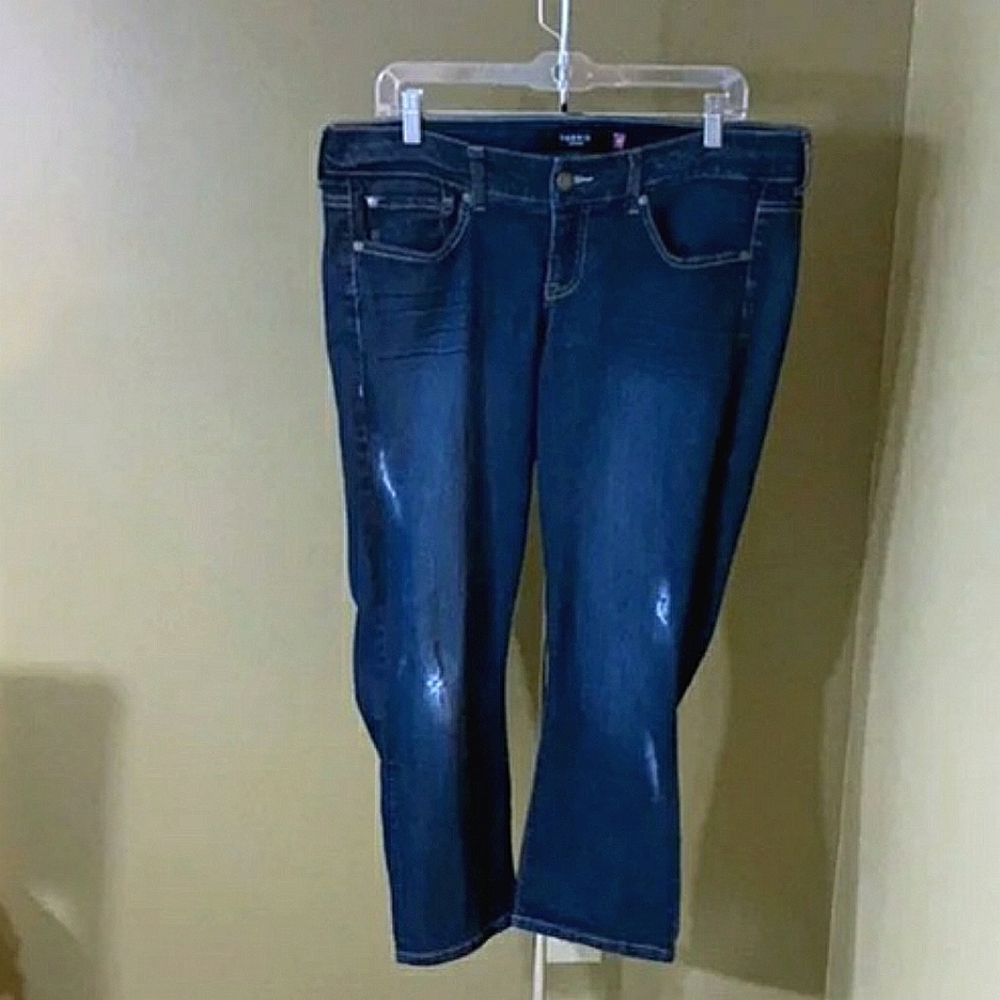 Torrid Cropped Straight Distressed Jeans, Women's 14
